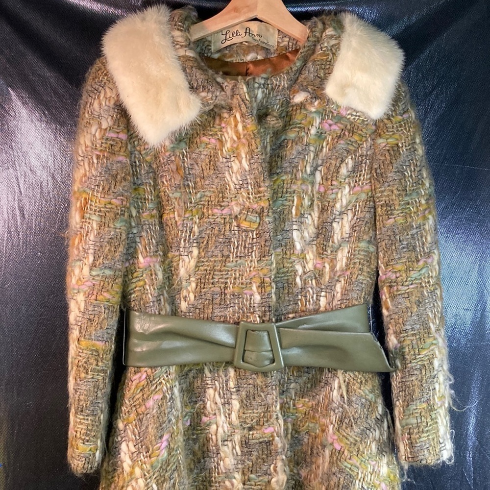 Vintage 50’s Paris Lilli Ann San Francisco wool tweed winter coat. modern small
